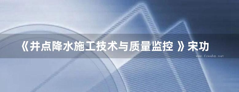 《井点降水施工技术与质量监控 》宋功业 著 2014年